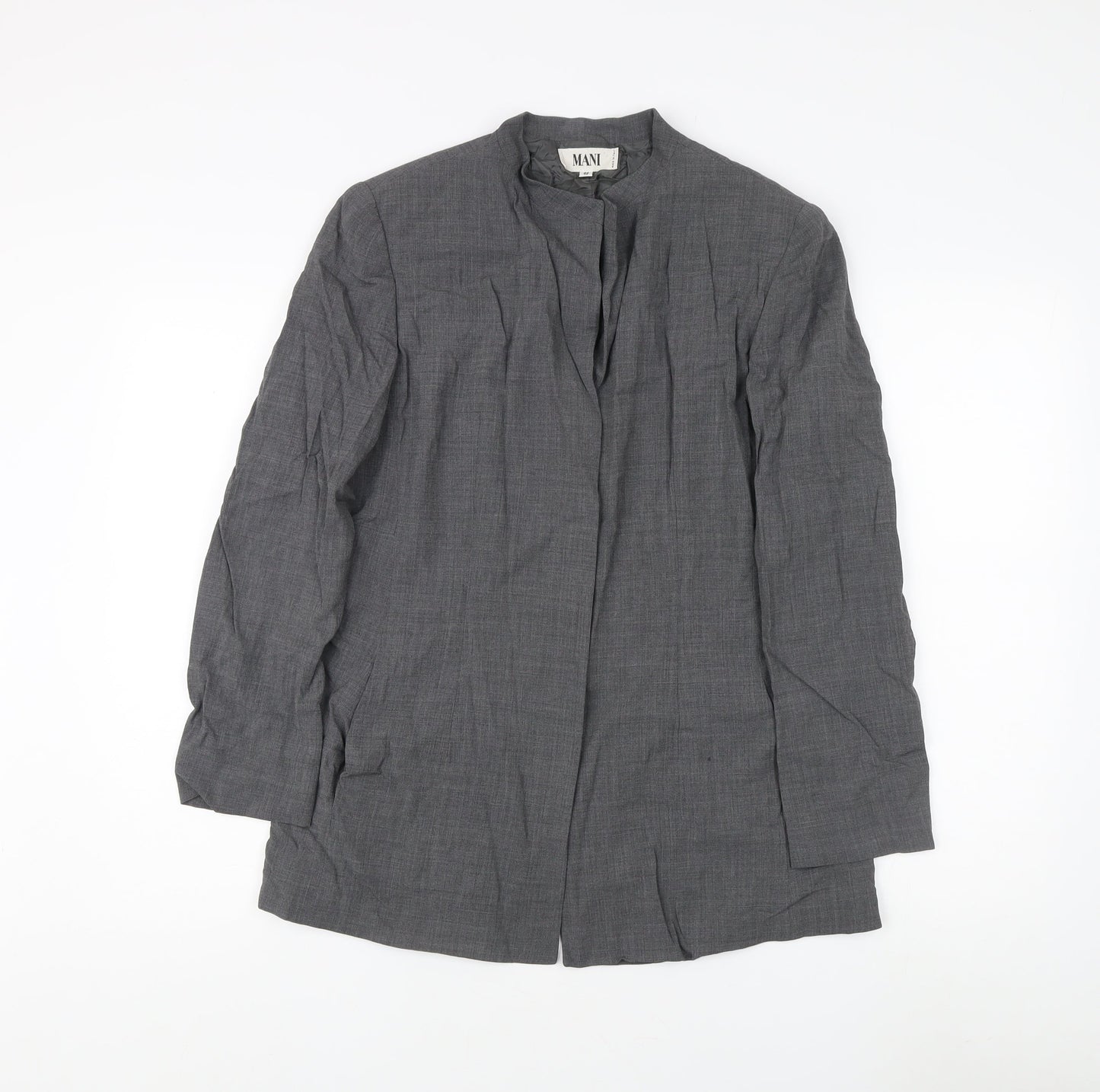 Mani Women's Grey Tweed Long Coat, Size 16