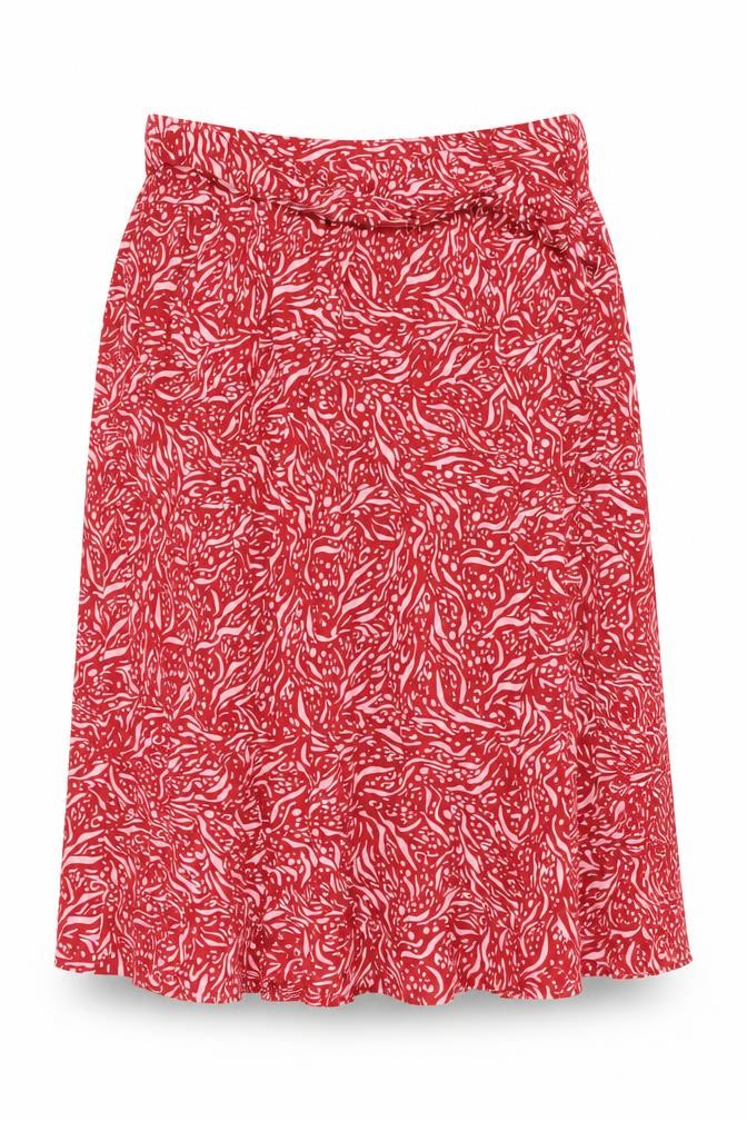 Great Plains Women's Red A-Line Midi Skirt XS
