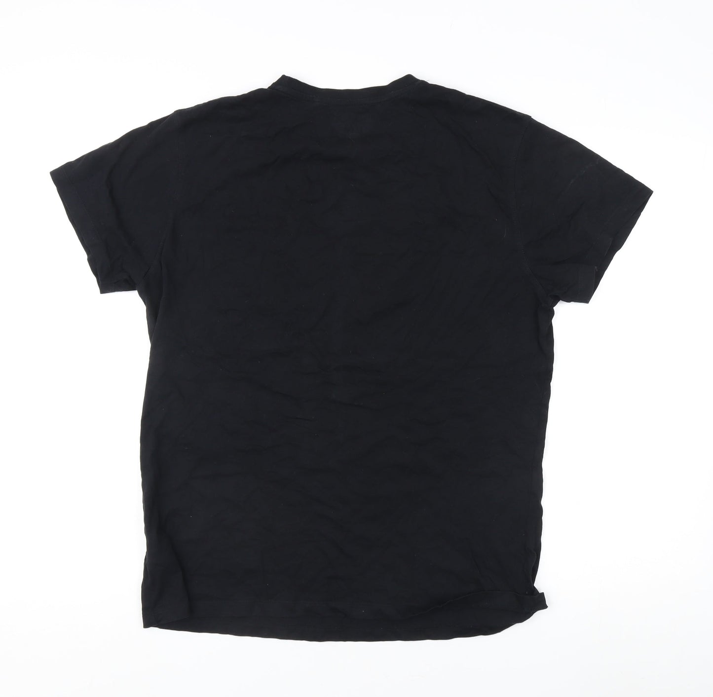 Lee Cooper Men's Black Slim Fit Crew T-Shirt - Size L