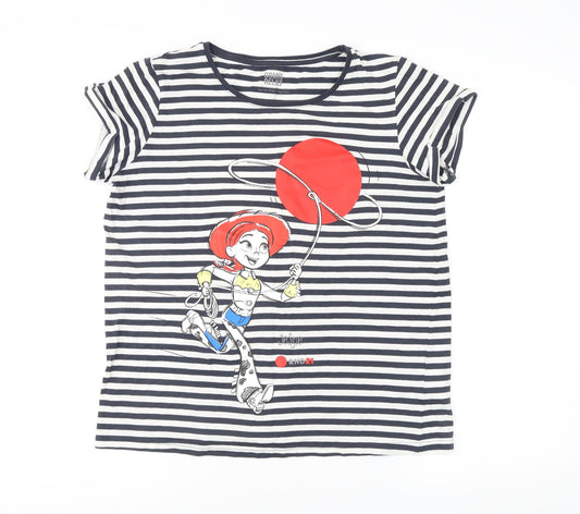 Preloved Comic Relief Unisex Disney Striped T-Shirt M - Front