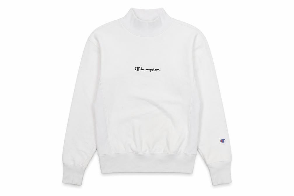 Champion Women's White Mock Neck Sweatshirt - Size S