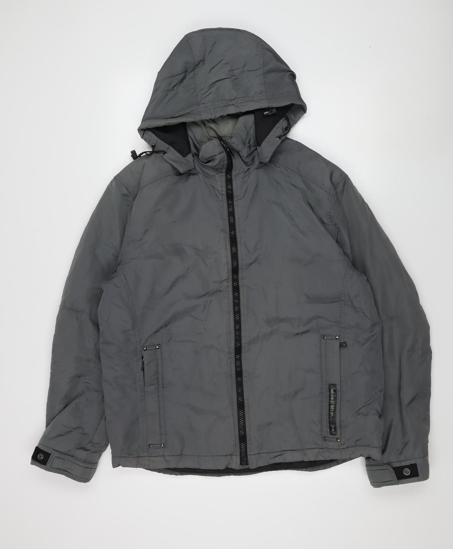 Gas Men's Grey Hooded Jacket L - Casual & Versatile