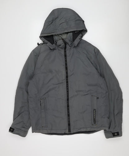 Gas Men's Grey Hooded Jacket L - Casual & Versatile
