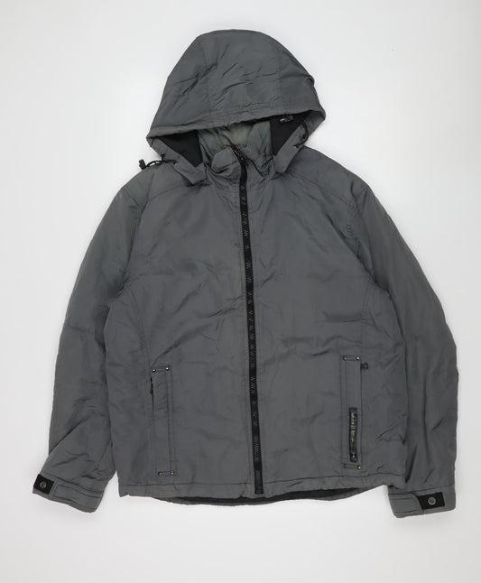 Gas Men's Grey Hooded Jacket L - Casual & Versatile