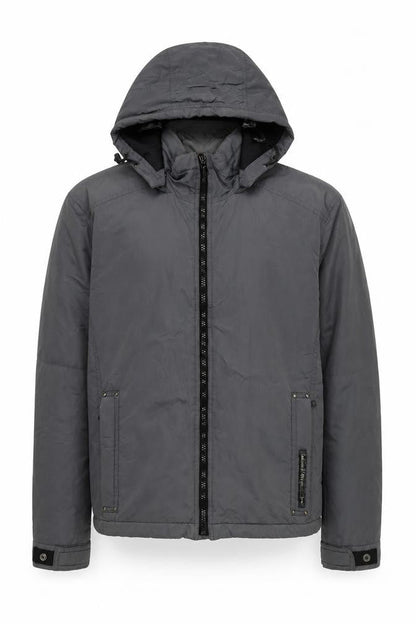Gas Men's Grey Hooded Jacket L - Casual & Versatile