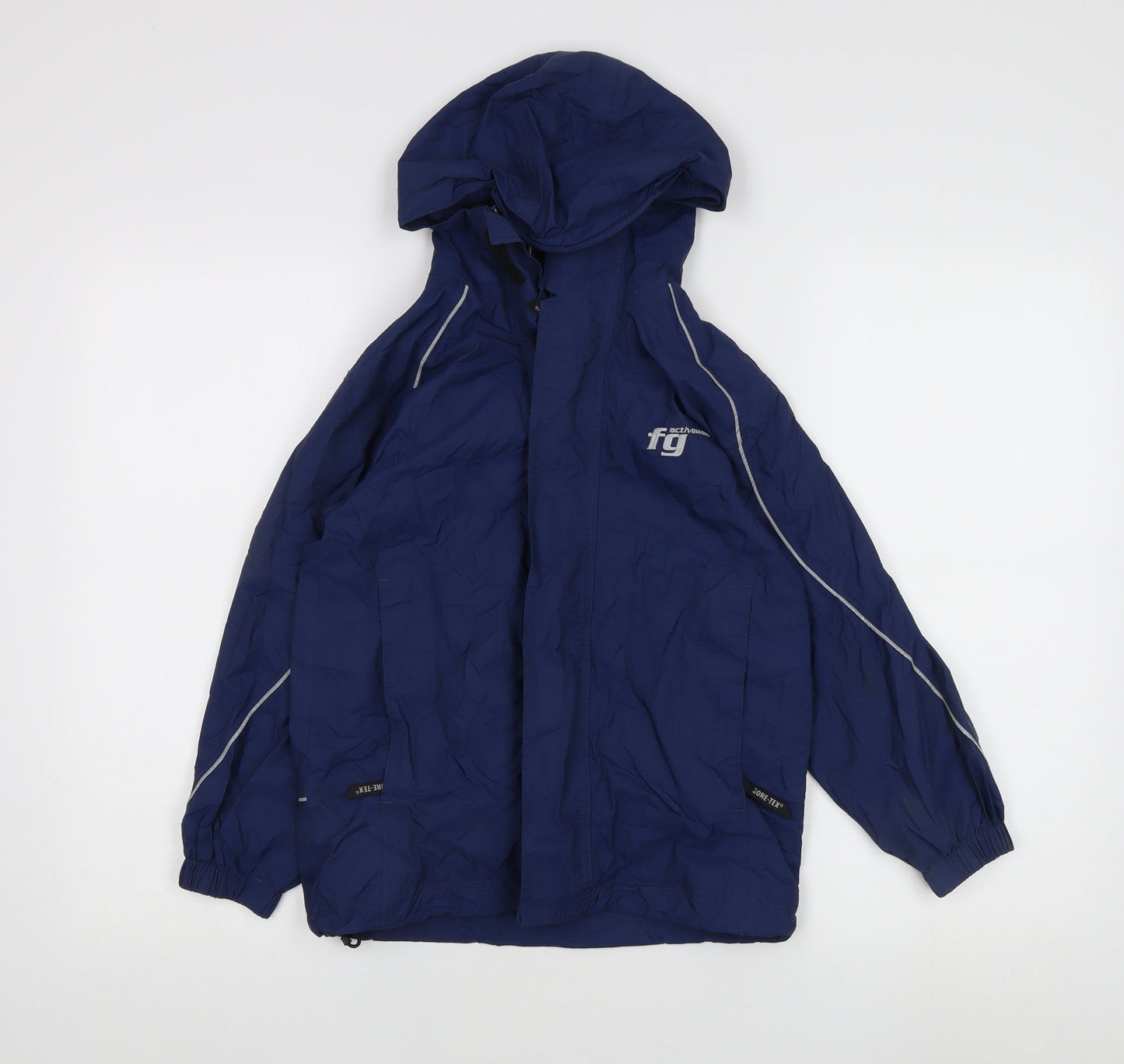 Boys Blue Waterproof Hooded Rain Jacket - 9-10 Years