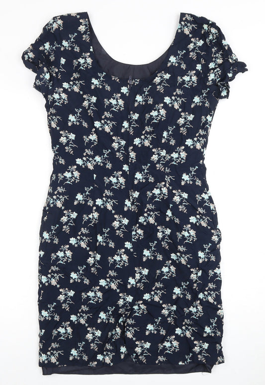 St Michael Women's Black Floral Dress, Size 12