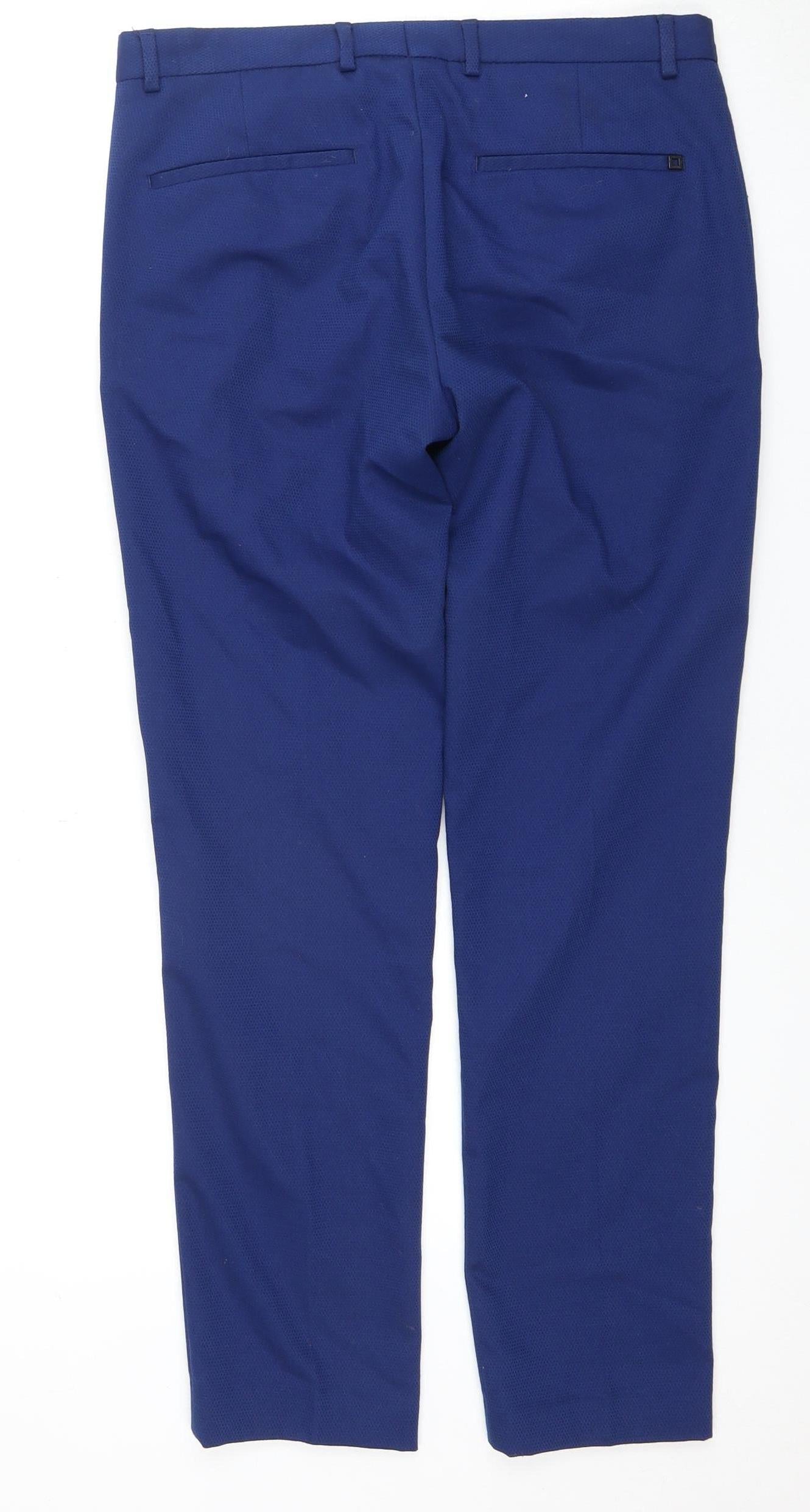 Zara Unisex Blue Slim Trousers Size 10