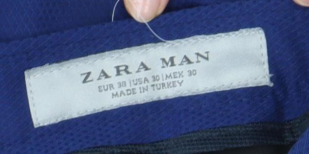 Zara Unisex Blue Slim Trousers Size 10