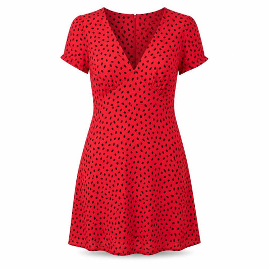 Motel Rocks Women's Red Polka Dot Dress XS