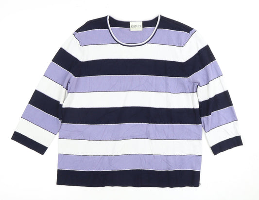 Eastex Women's Multicoloured Striped T-Shirt 12/14