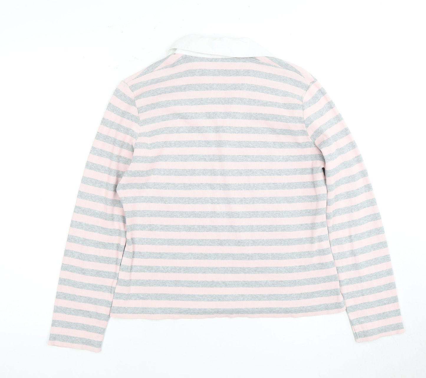 Viyella Women Multicoloured Striped Polo Shirt M