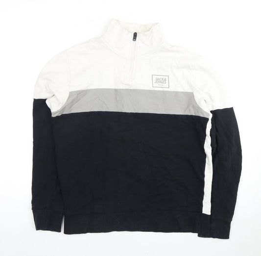 Jack & Jones Men's Multicoloured 1/4 Zip Hoodie