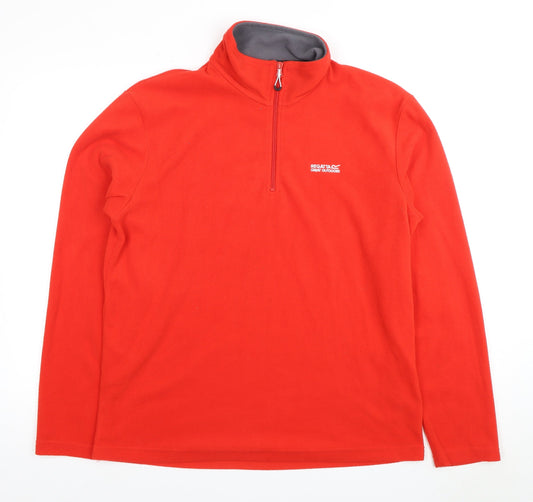 Regatta Men's Red Fleece 1/4 Zip Sweatshirt L