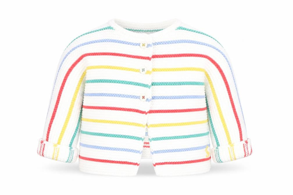 Joules Unisex Baby Multicoloured Striped Cotton Cardigan 0-3M