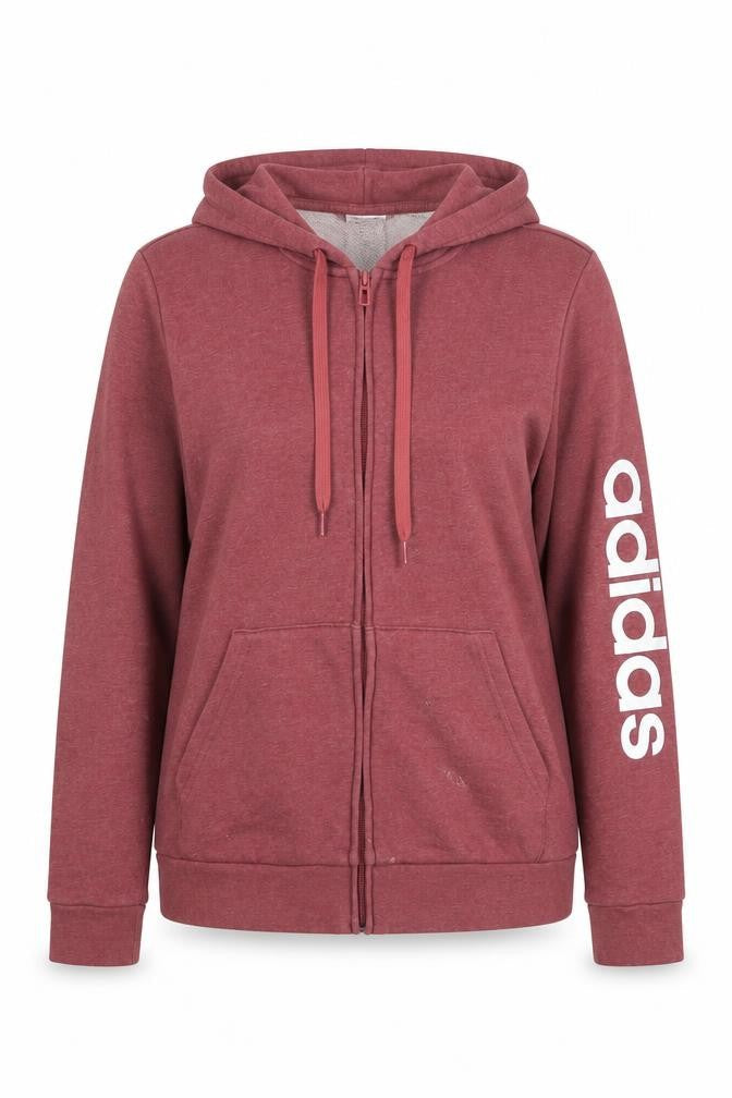 Adidas Women's Red Hoodie, M, Full Zip, Logo