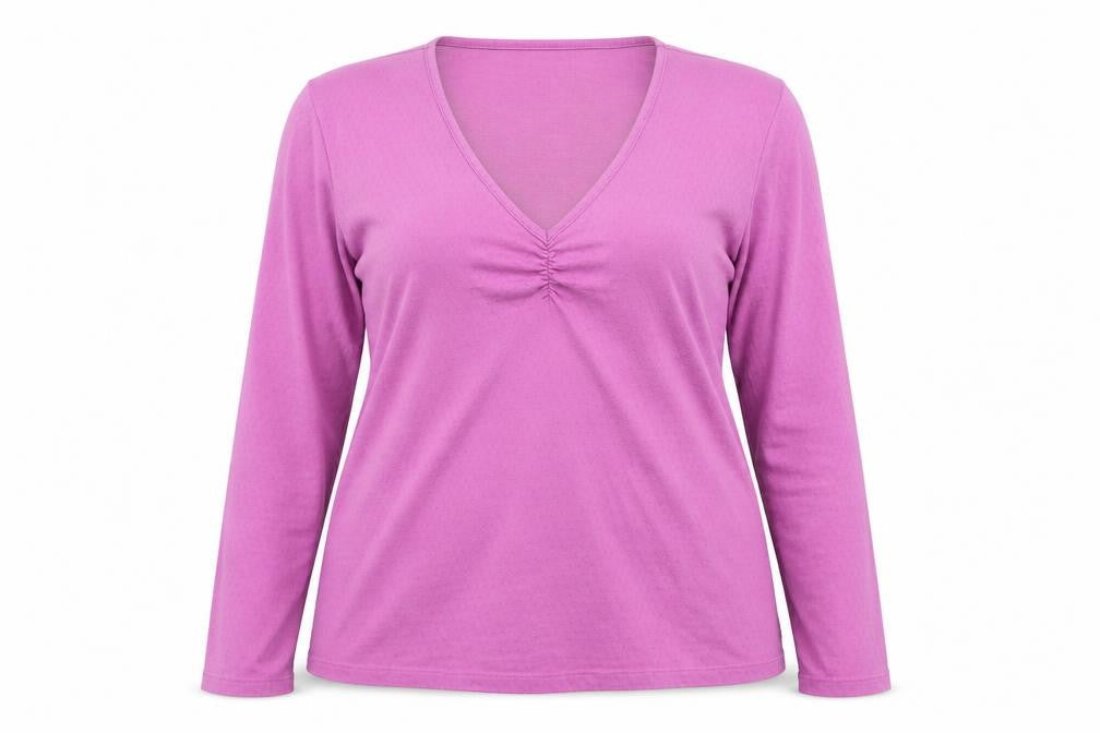Patrizia Pepe Women’s Pink V-Neck Long Sleeve T-Shirt