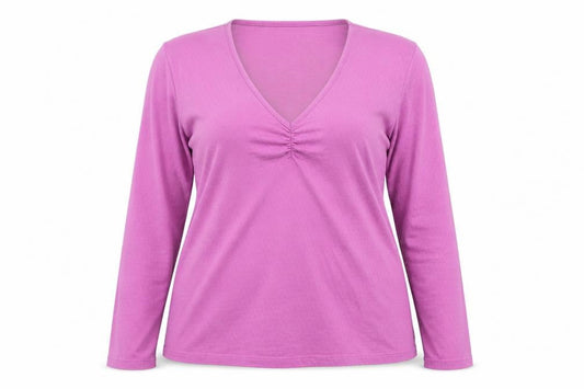 Patrizia Pepe Women’s Pink V-Neck Long Sleeve T-Shirt