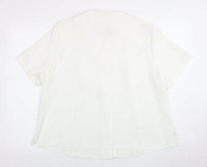 Back view of Honor Millburn Women's White Button-Up Top, size 22