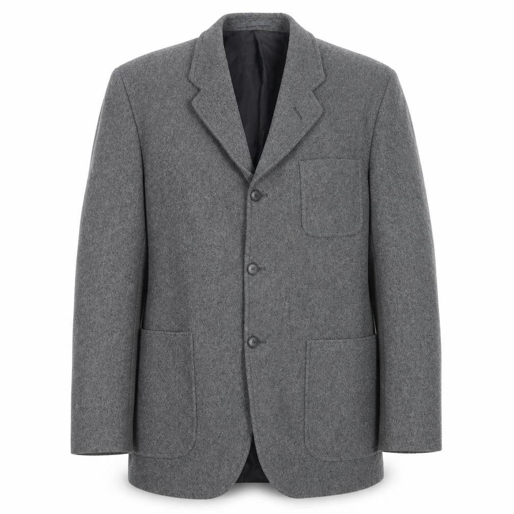 Quo Men's Grey Wool Blazer, Size 40, Formal Wear