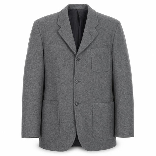 Quo Men's Grey Wool Blazer, Size 40, Formal Wear