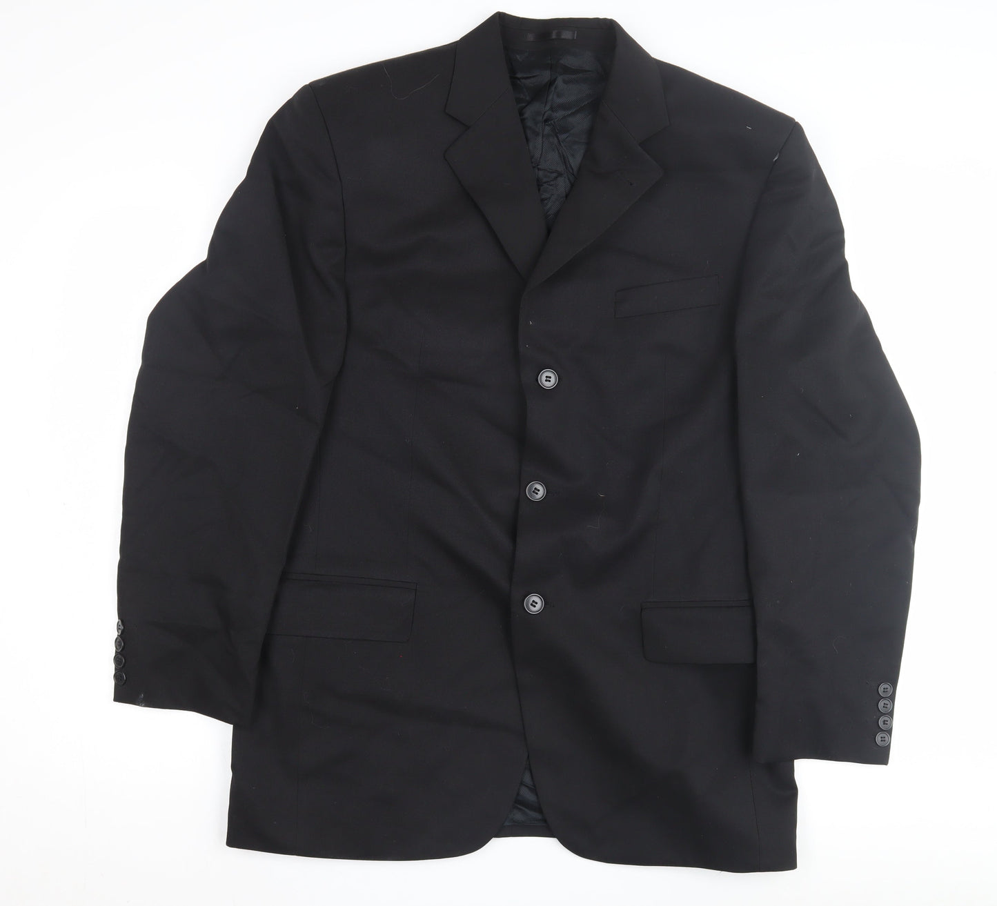 Moss Bros Men's Black Wool Blazer, Size 40R, Formal