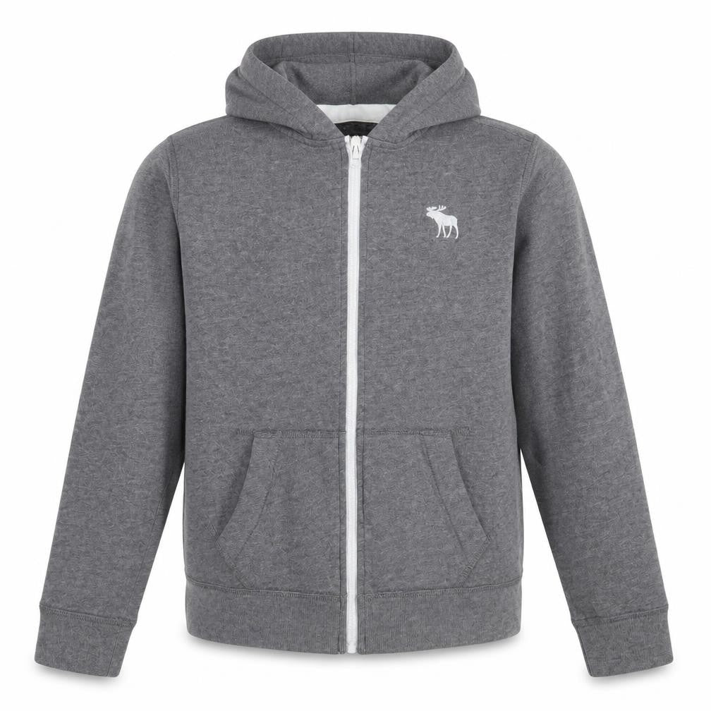 Abercrombie & Fitch Kids Boys Grey Full Zip Hoodie, Size 11-12