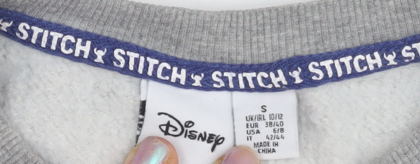 Disney Women's Grey Stitch Sweatshirt, Size S, Casual