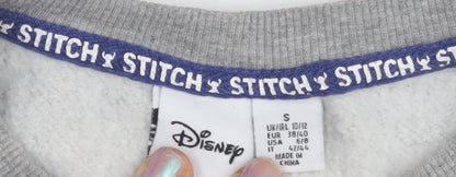 Preloved Disney Women's Grey Stitch Sweatshirt, Size S, Casual - Detail