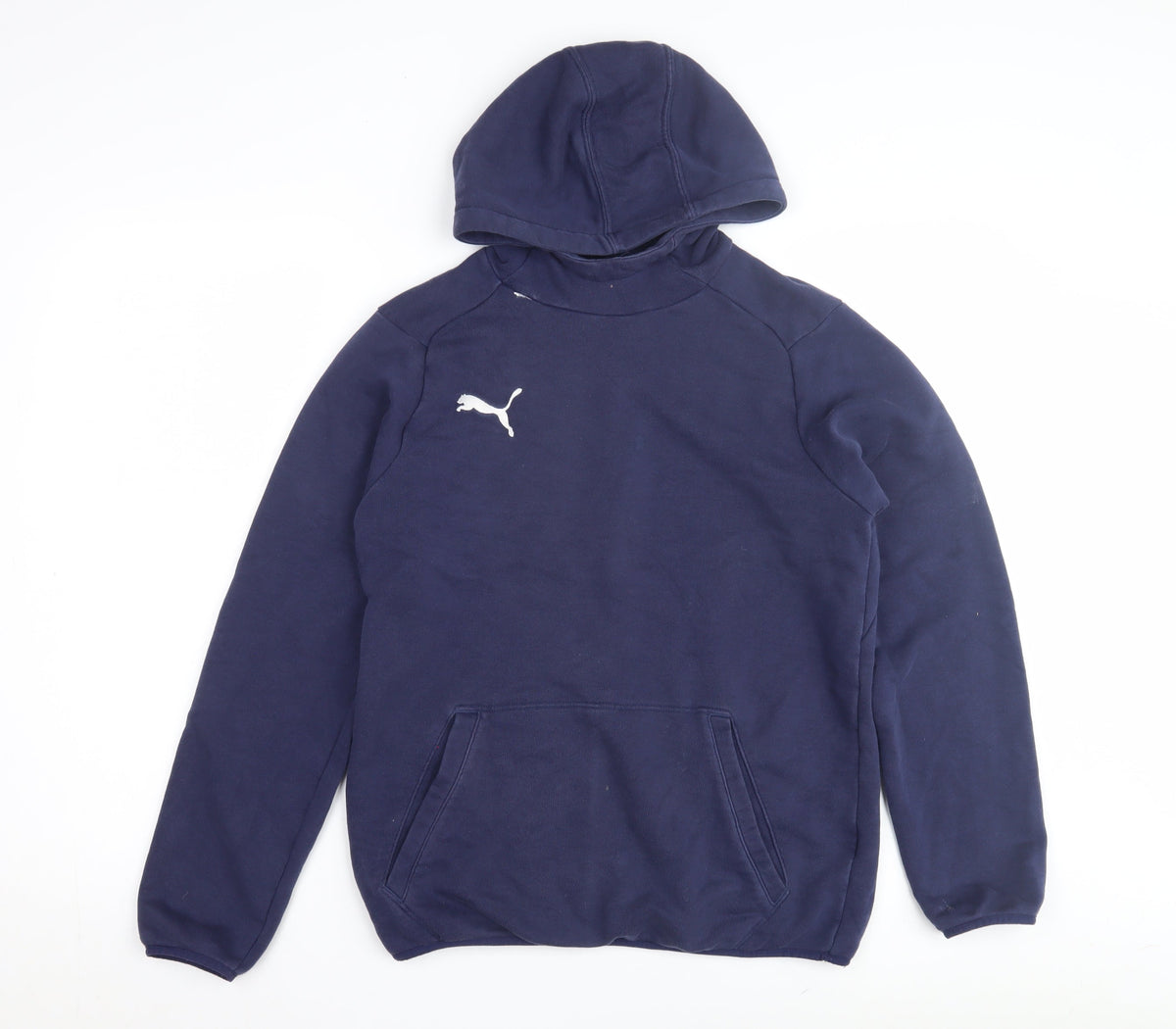 Puma Boys Blue Pullover Hoodie, Size 14-16, Logo Sportswear