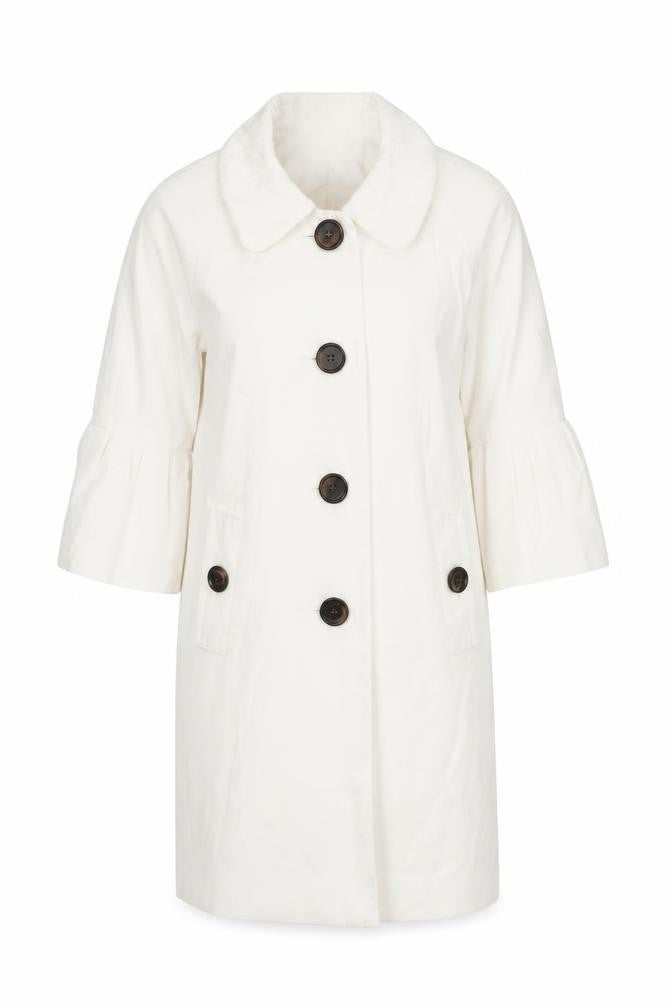 Oasis Women's White Mid-Length Coat Size 10