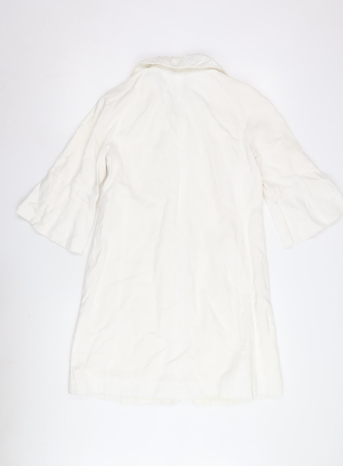 Oasis Women's White Mid-Length Coat Size 10