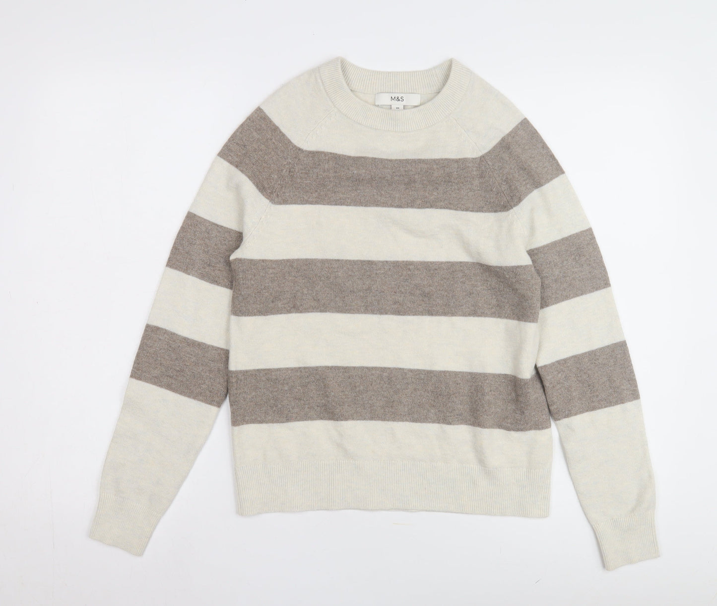 Marks and Spencer Women's Beige XS Striped Jumper