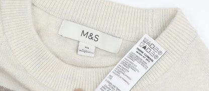 Marks & Spencer Women's Beige XS Striped Jumper