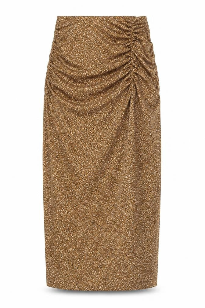 Zara Women's Brown Animal Print Midi Skirt - XS