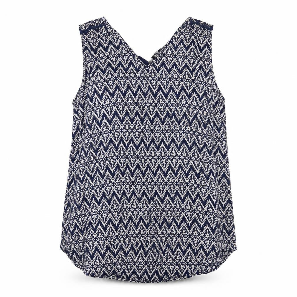 M&Co Women's Blue Geometric Tank Top Size 14
