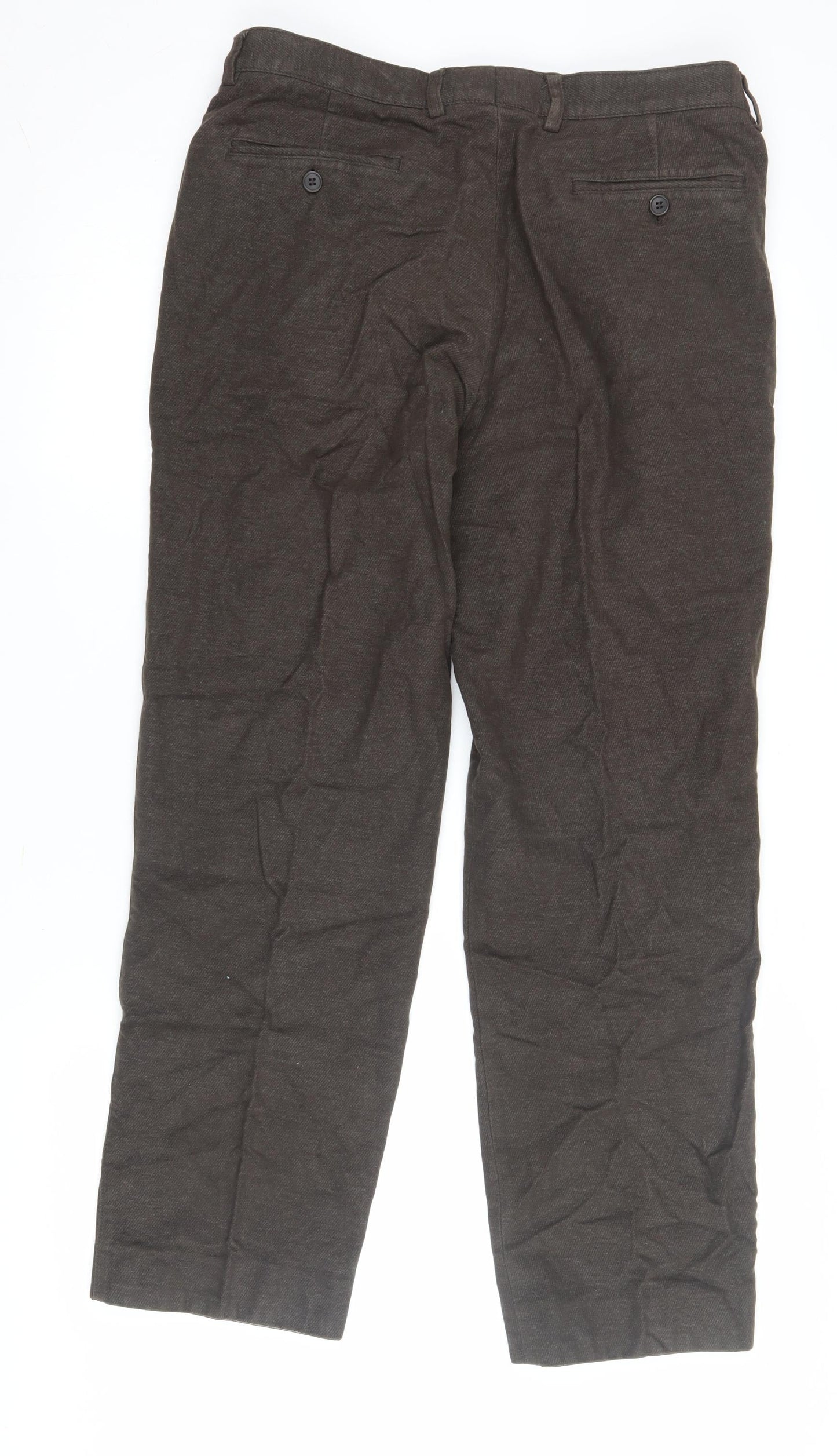Marks and Spencer Women's Brown Straight Trousers Size 34