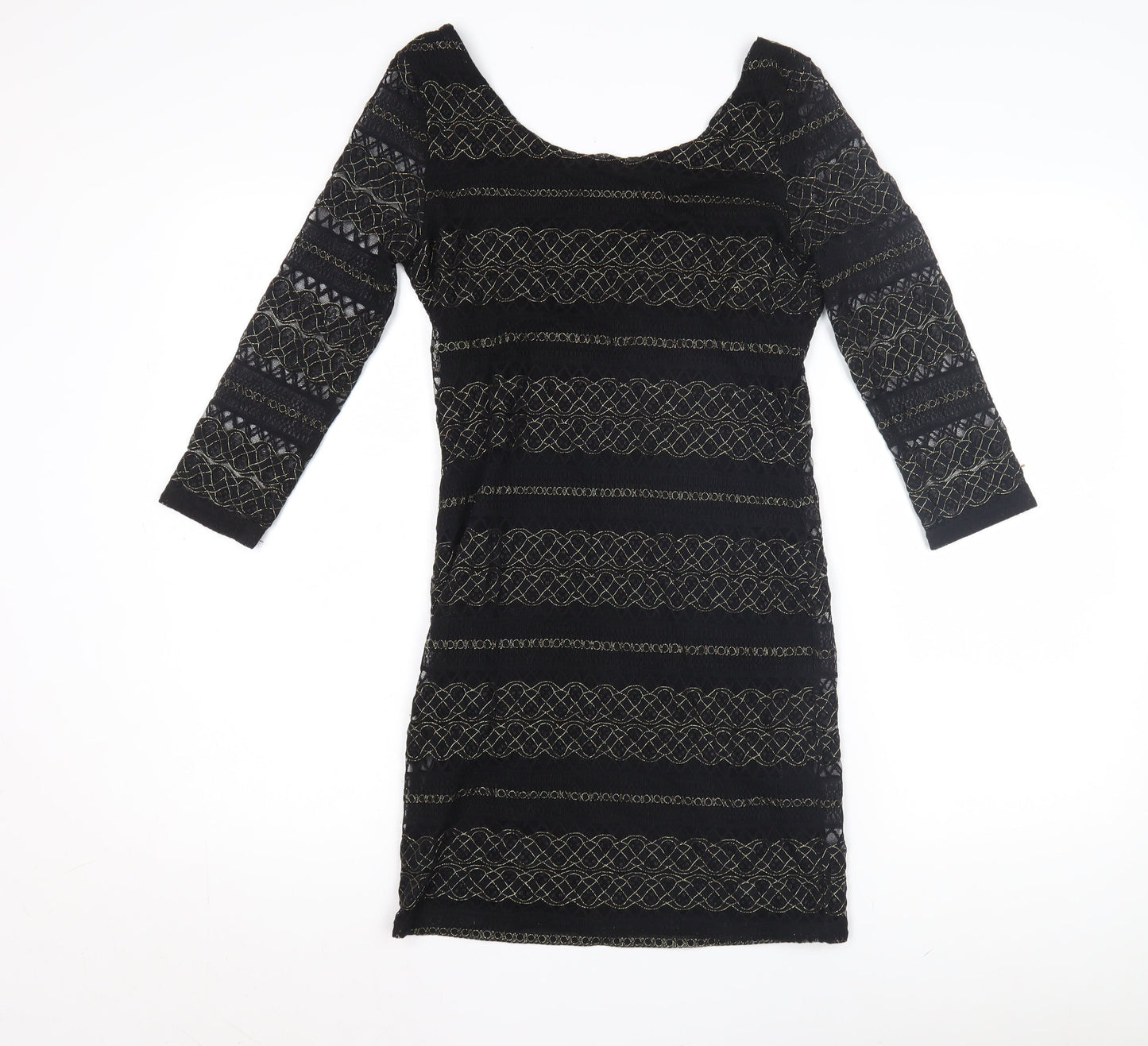 Topshop Women's Black Bodycon Dress Size 10