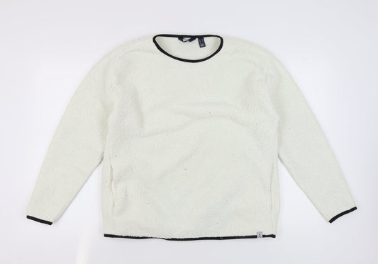 Lands’ End Women’s Ivory Fleece Pullover M