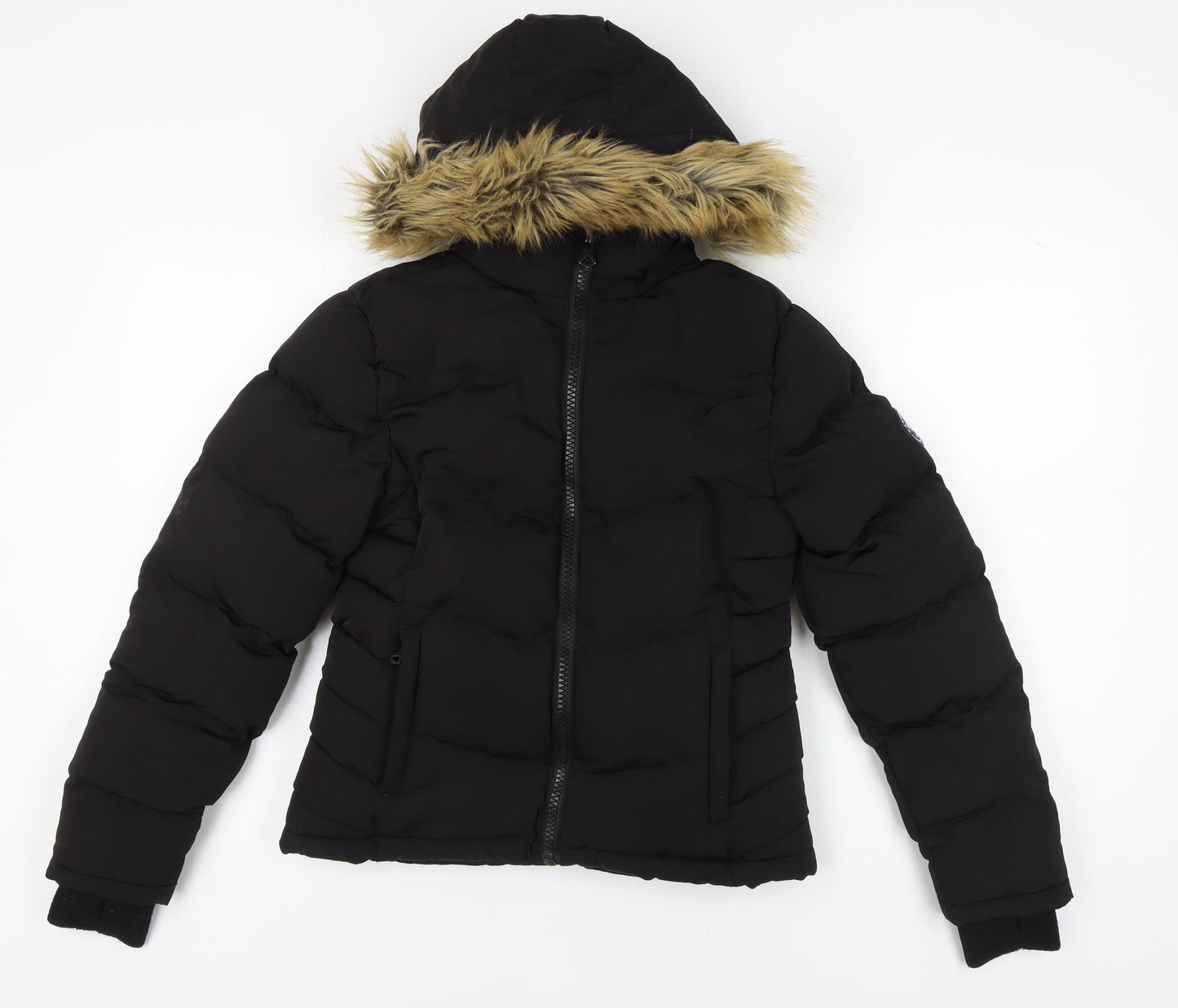 SoulCal & Co Women's Black Puffer Jacket UK Size 6