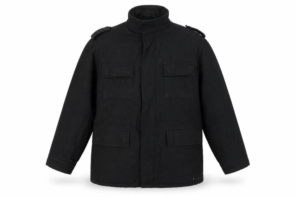 Latitude Men's Black XL Military Wool Coat
