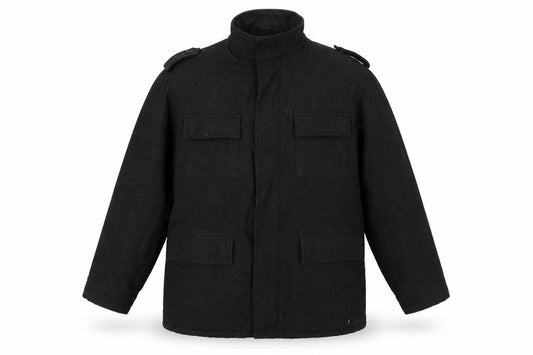 Latitude Men's Black XL Military Wool Coat