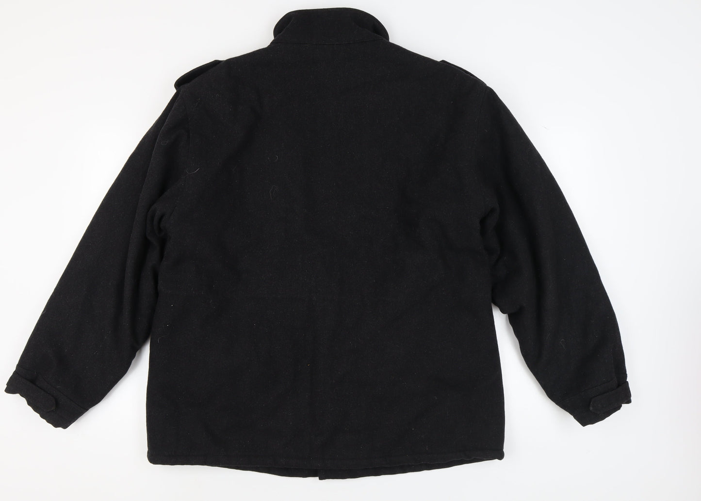 Latitude Men's Black XL Military Wool Coat