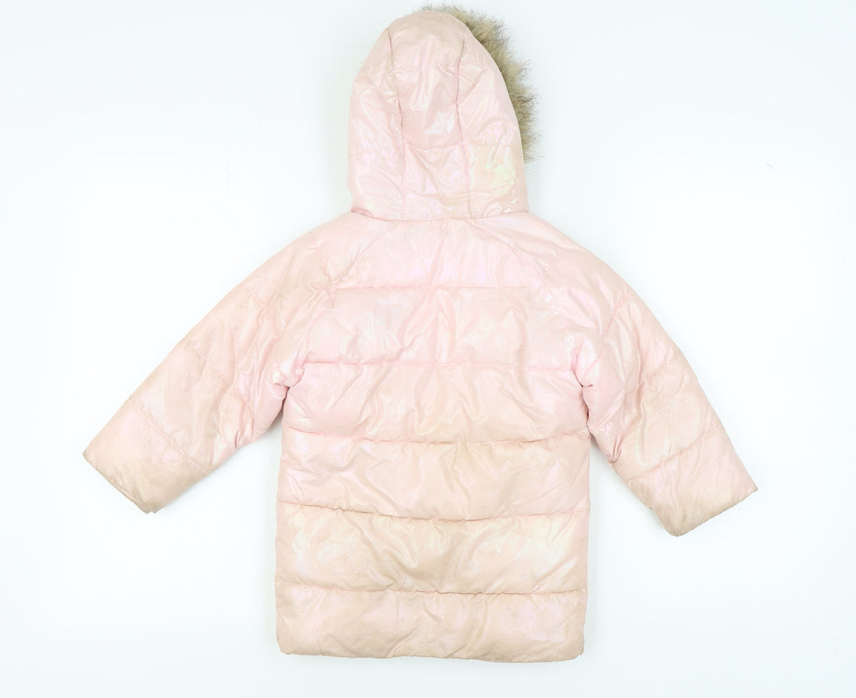 Country Casuals C Kids Pink Puffer Coat, Girls 5-6Y, Winter Hooded