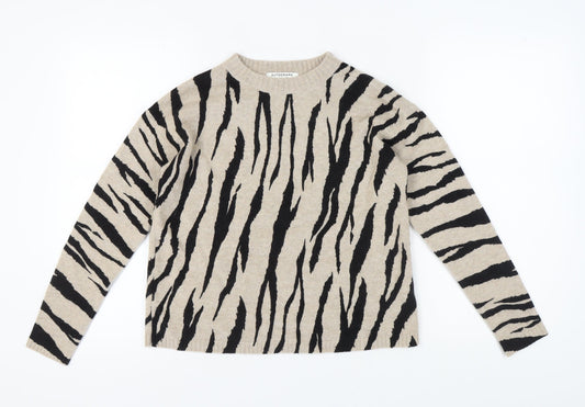 Marks and Spencer Women's Beige Animal Print Pullover XS