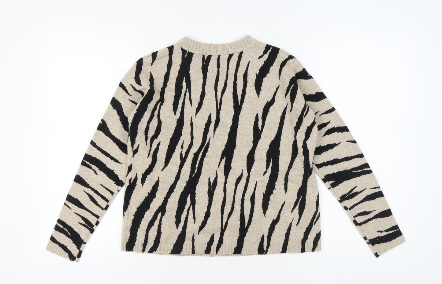 Marks and Spencer Women's Beige Animal Print Pullover XS