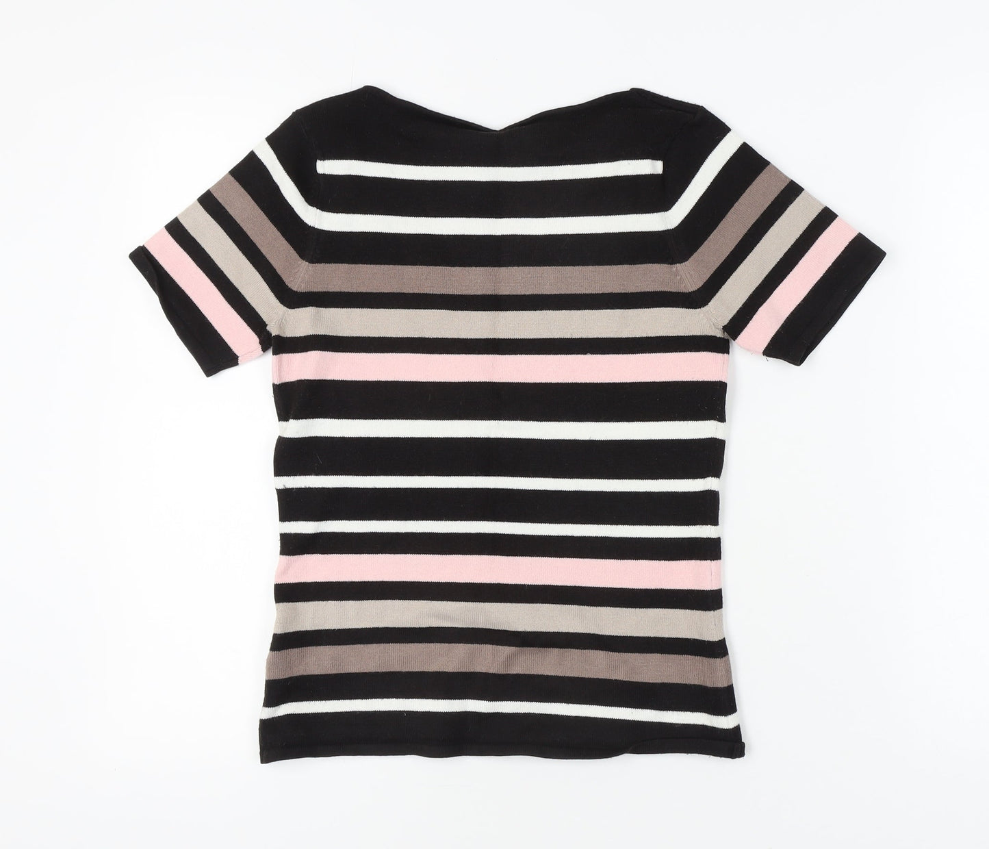 Berkertex Women's Black Striped Pullover Jumper Size 10-12