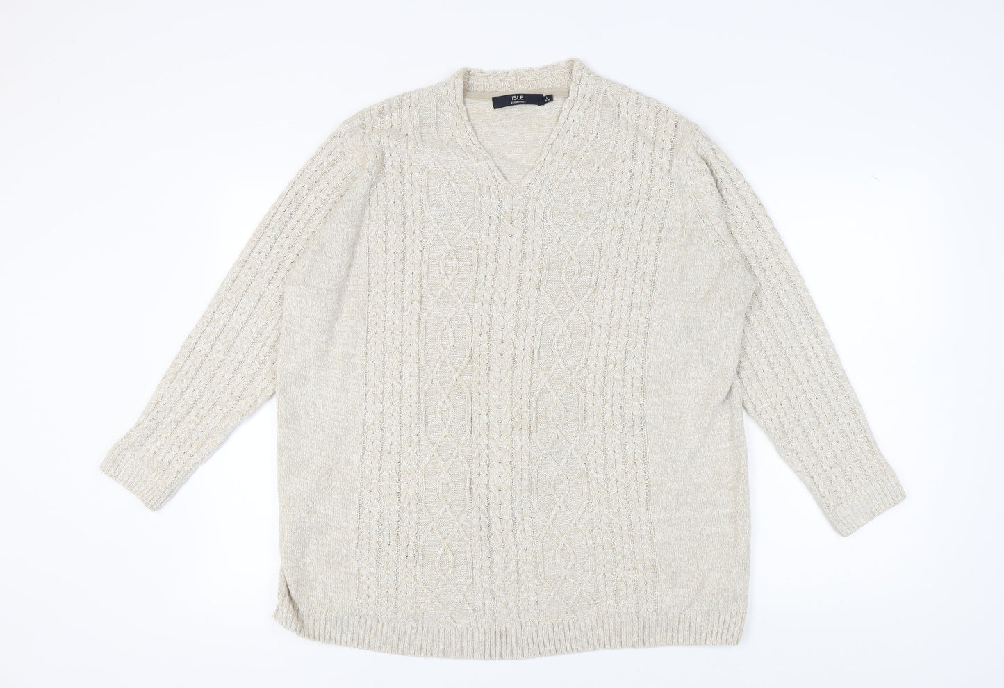 Isle Essentials Beige Women's Pullover Jumper L
