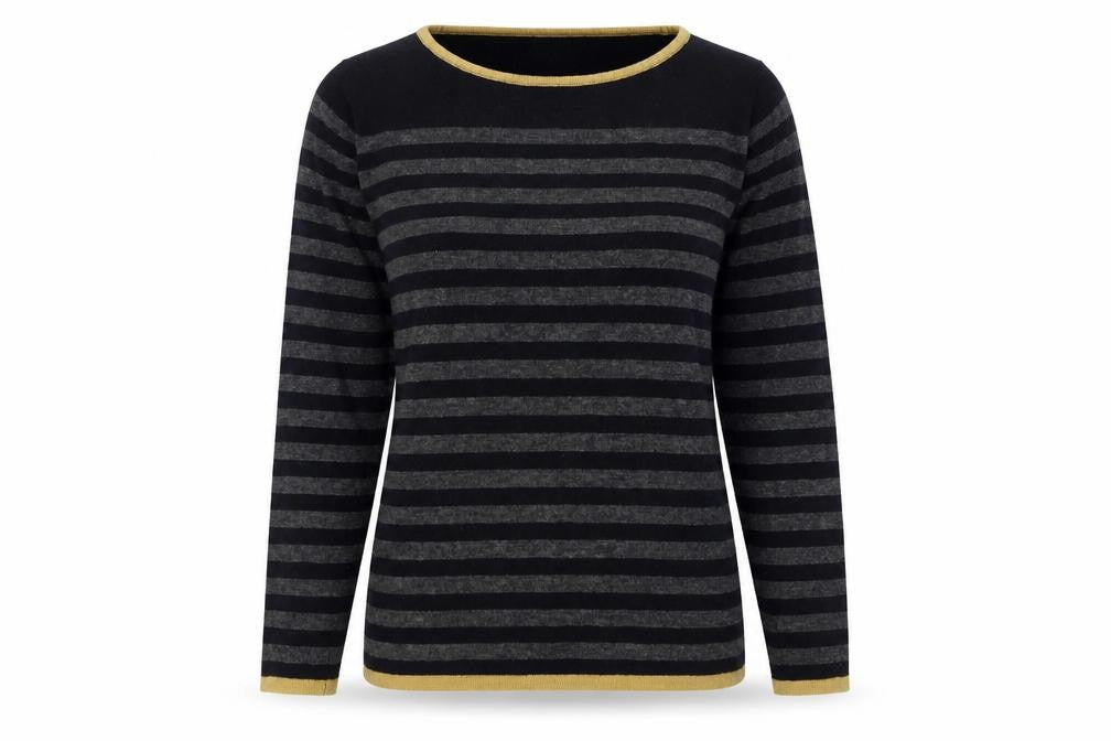 Benedetta B Women's Black Striped Pullover Jumper S