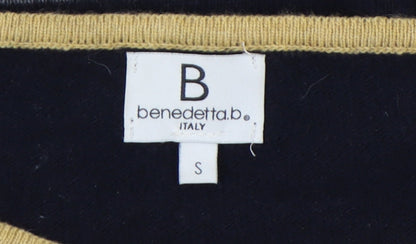Benedetta B Women's Black Striped Pullover Jumper S